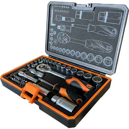 SET CHIAVI A BUSSOLA E INSERTI KENDO IN VALIGETTA 45 pezzi - KENDO