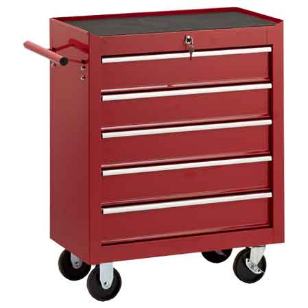 CARRELLO PORTA UTENSILI CON 5 CASSETTI cm 62x33x75h