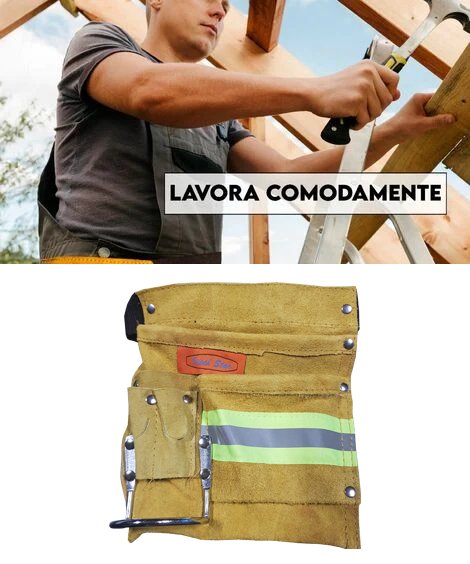 BORSA PER CARPENTIERE IDEAL STAR IN PELLE - - IDEAL STAR