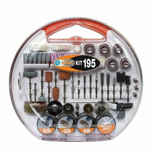 SET ACCESSORI PER MINI TRAPANO 'PG195A' 195 pezzi - PG PROFESSIONAL