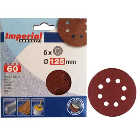 DISCO ABRASIVO VELCRATO 'FAI DA TE' Ø 115 mm - grana 40 - 6 pezzi - IMPERIAL ABRASIVI