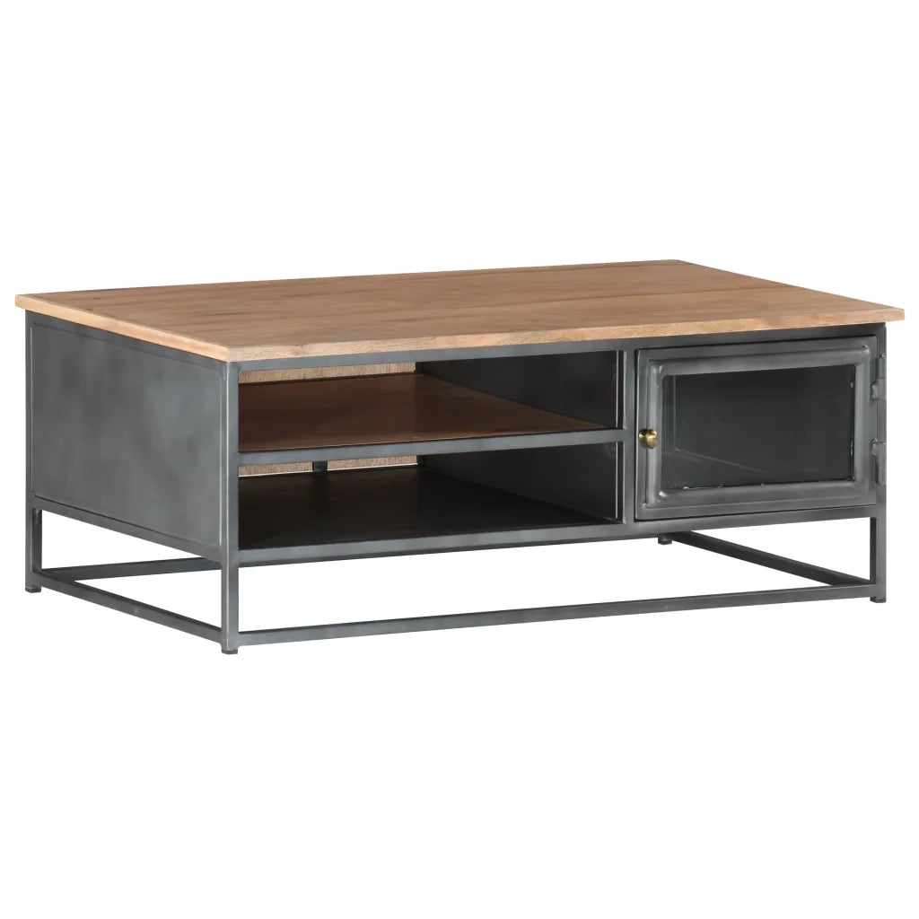 Tavolino da salotto | Tavolino da caff¨¨ | Tavolino da Soggiorno Grigio 90x50x35 cm in Massello di Acacia