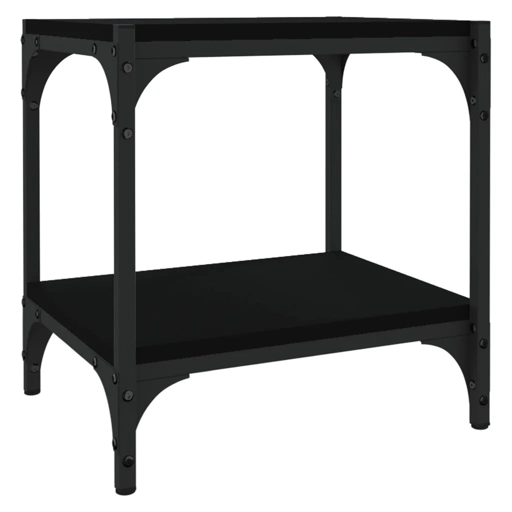 Mobile Porta TV Nero 40x33x41 cm in Legno Multistrato e Acciaio 819302