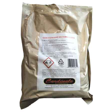 METABISOLFITO DI POTASSIO ADDITIVATO PER MOSTI E VINI 1 kg