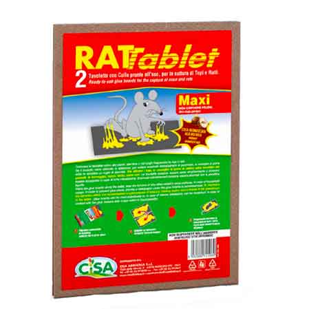 TAVOLETTE ADESIVE AROMATIZZATE PER TOPI 19x28 cm - conf. 2 pezzi - CISA ADRIATICA