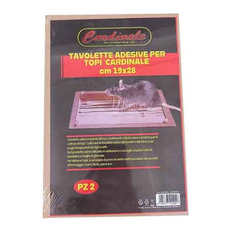 TAVOLETTE ADESIVE PER TOPI CARDINALE 19x28 cm - Conf. 2 pezzi - CARDINALEYPP