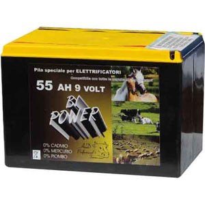 BATTERIA A SECCO PER ELETTRIFICATORI 9V - 55 Ah - durata 5000 ore