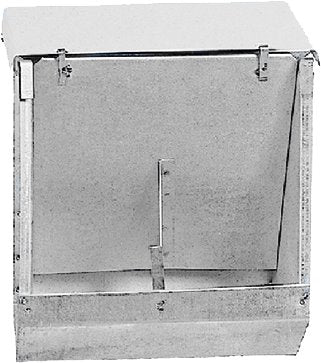 MANGIATOIA A TRAMOGGIA PER CONIGLI DA ESTERNO IN LAMIERA ZINCATA 1 scomparto