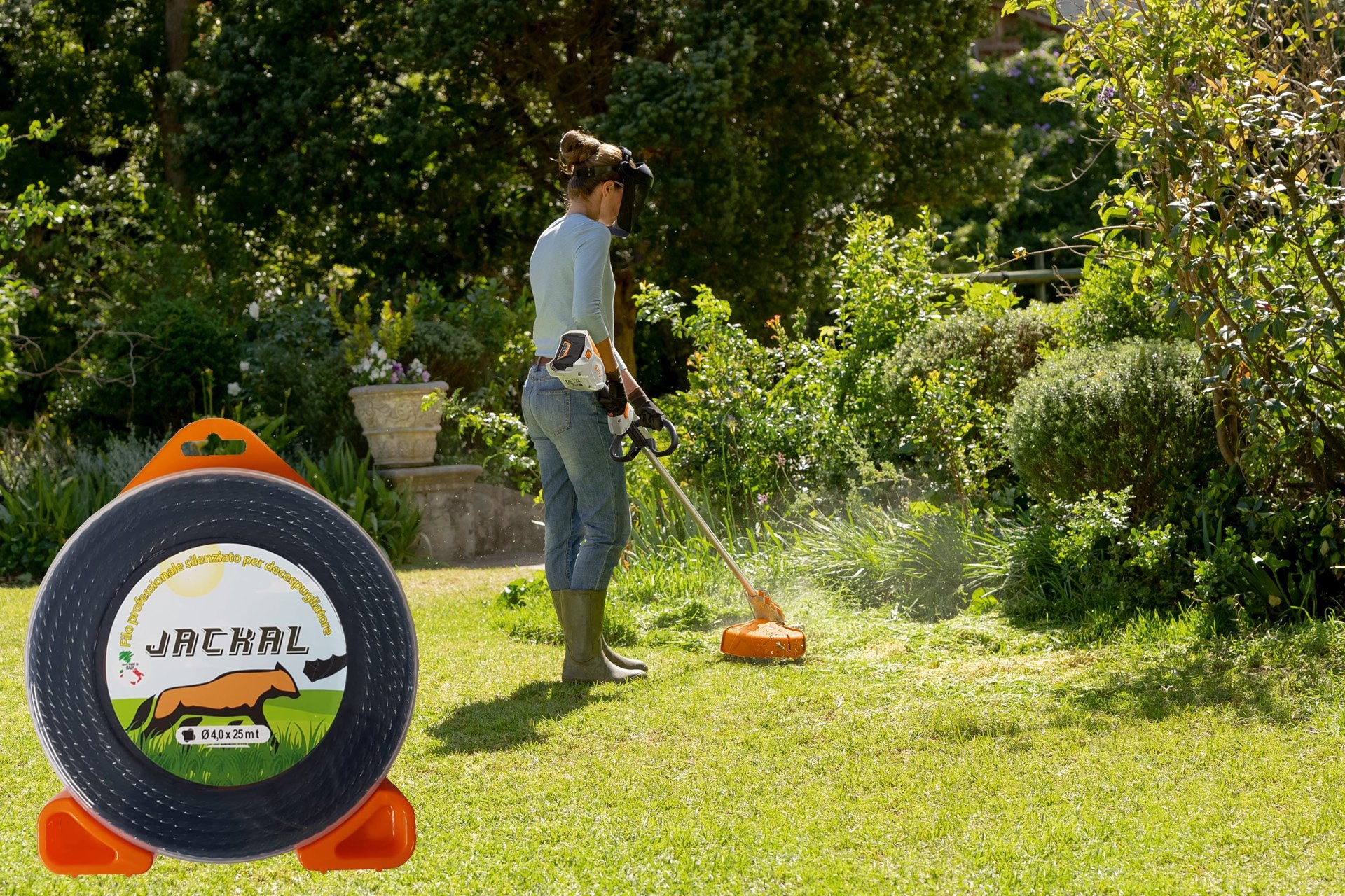 FILO PER DECESPUGLIATORE PROFESSIONALE 'JACKAL' mm 4,0x25 mt - MADE IN ITALY