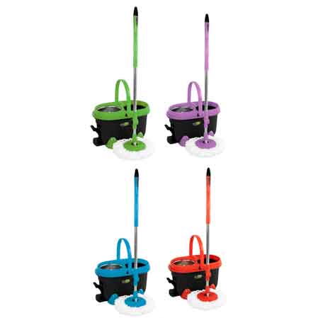 SET SECCHIO LAVAPAVIMENTI ROTANTE 'SPIN MOP 360' cm 49x29,5x28,5h - GIO' STYLE