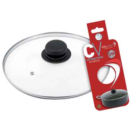 COPERCHIO IN VETRO CON POMOLO Ø 32 cm - PENTALUX