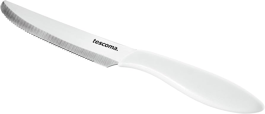 COLTELLO TAVOLA 'PRESTO' Lunghezza totale 23 cm -  lama 12 cm - Bianco 6 pezzi - TESCOMA