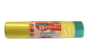 SACCHI PER PATTUMIERA 55x64 cm - confezione 15 pezzi - colore giallo