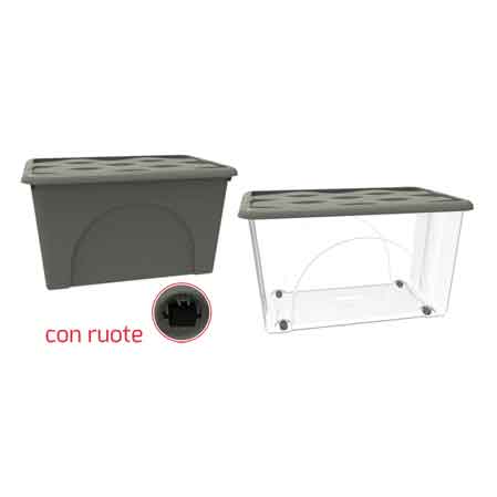 CONTENITORE  MULTIUSO 'STORAGE BOX' s60 lt, - Col. Grigio Talpa