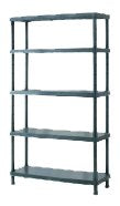 SCAFFALE IN RESINA FISSO cm 30x80x188h - 5 ripiani - portata 225 kg