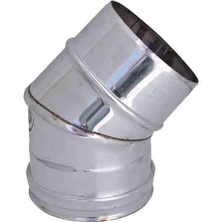 GOMITO A 45  ° PER CANNE FUMARIE  EE ? 110 mm