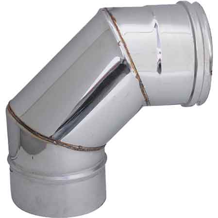 GOMITO A 90  ° PER CANNE FUMARIE  EE ? 130 mm