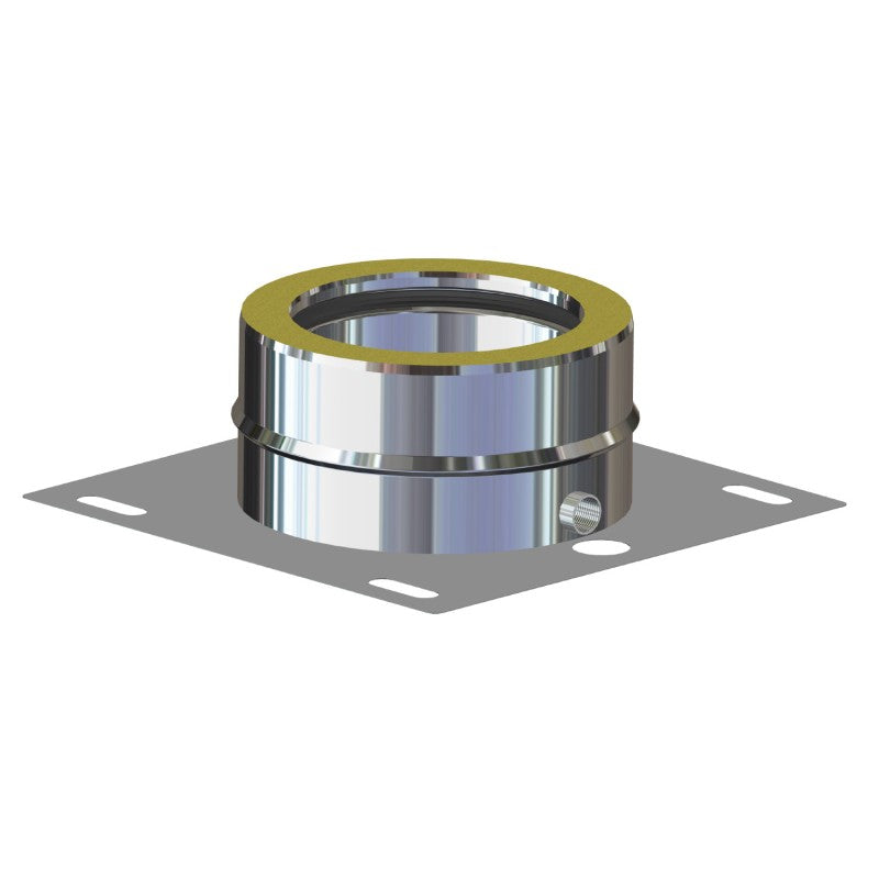 PIASTRA DI BASE CON SCARICO CONDENSA DOPPIA PARETE Ø 200/250 mm