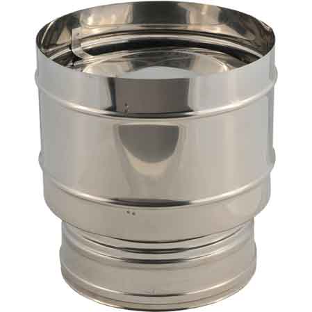 FUMAIOLO DOPPIA PARETE ANTIVENTO Ø 100/150 mm