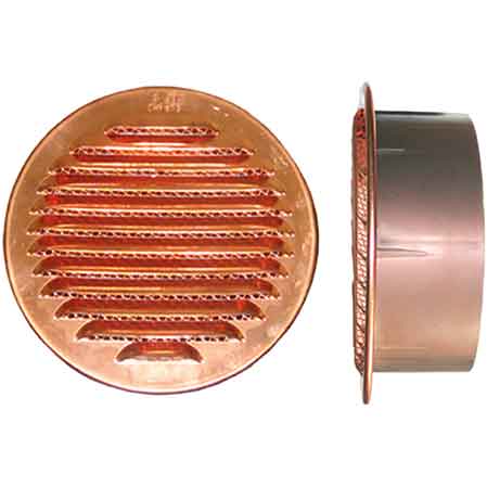 GRIGLIA DI AERAZIONE IN RAME/PLASTICA Ø 100 mm