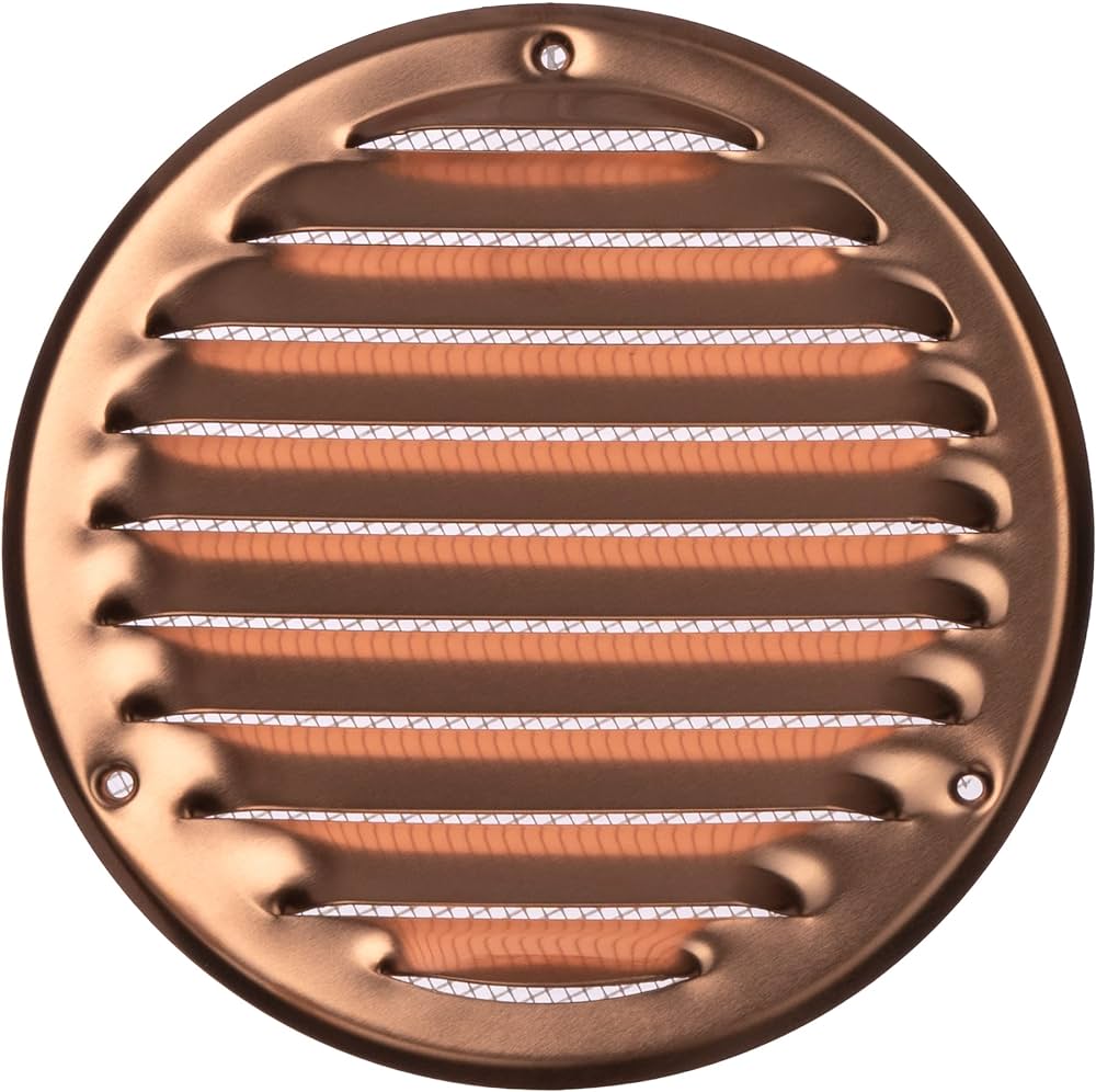 GRIGLIA DI AERAZIONE TONDA IN RAME Ø 160 mm