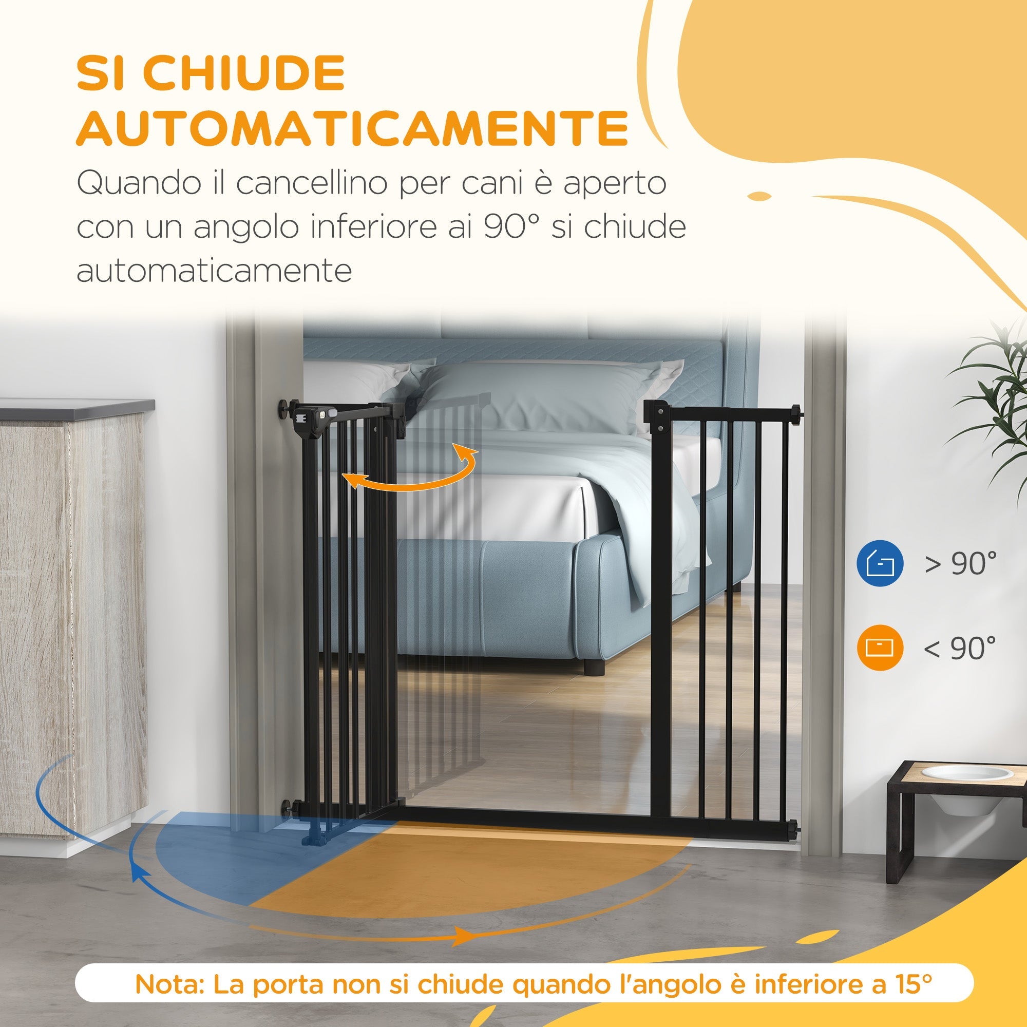 Cancellino per Cani Estensibile 74-100x77 cm in Metallo Nero