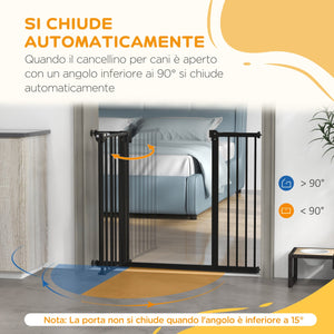 Cancellino per Cani Estensibile 74-100x77 cm in Metallo Nero