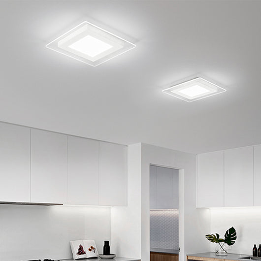 Plafoniera Moderna Bend Metallo Bianco Acrilico Led 45W Cct 3000/4000/6000K