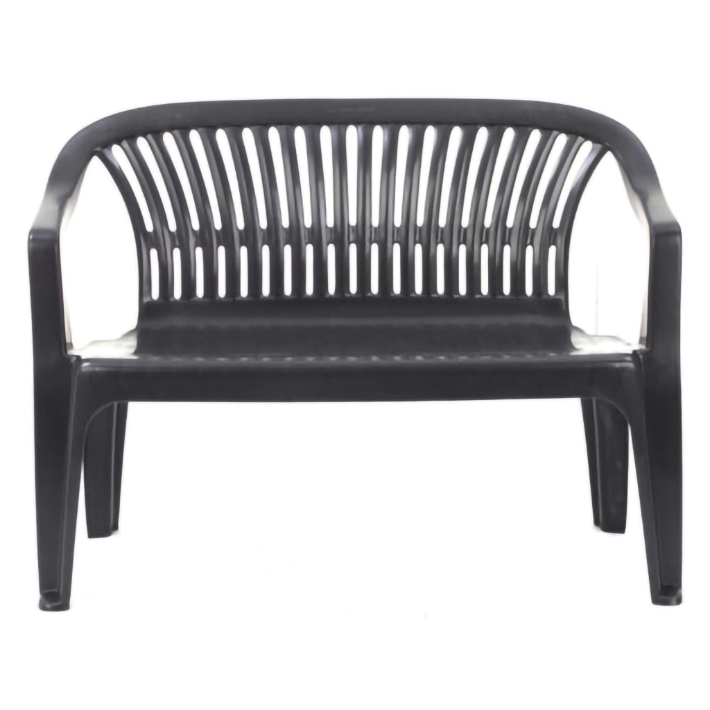 Asmi, Panchina da Esterno 2 Posti Made in Italy, 114x55x82h cm Nero Antracite