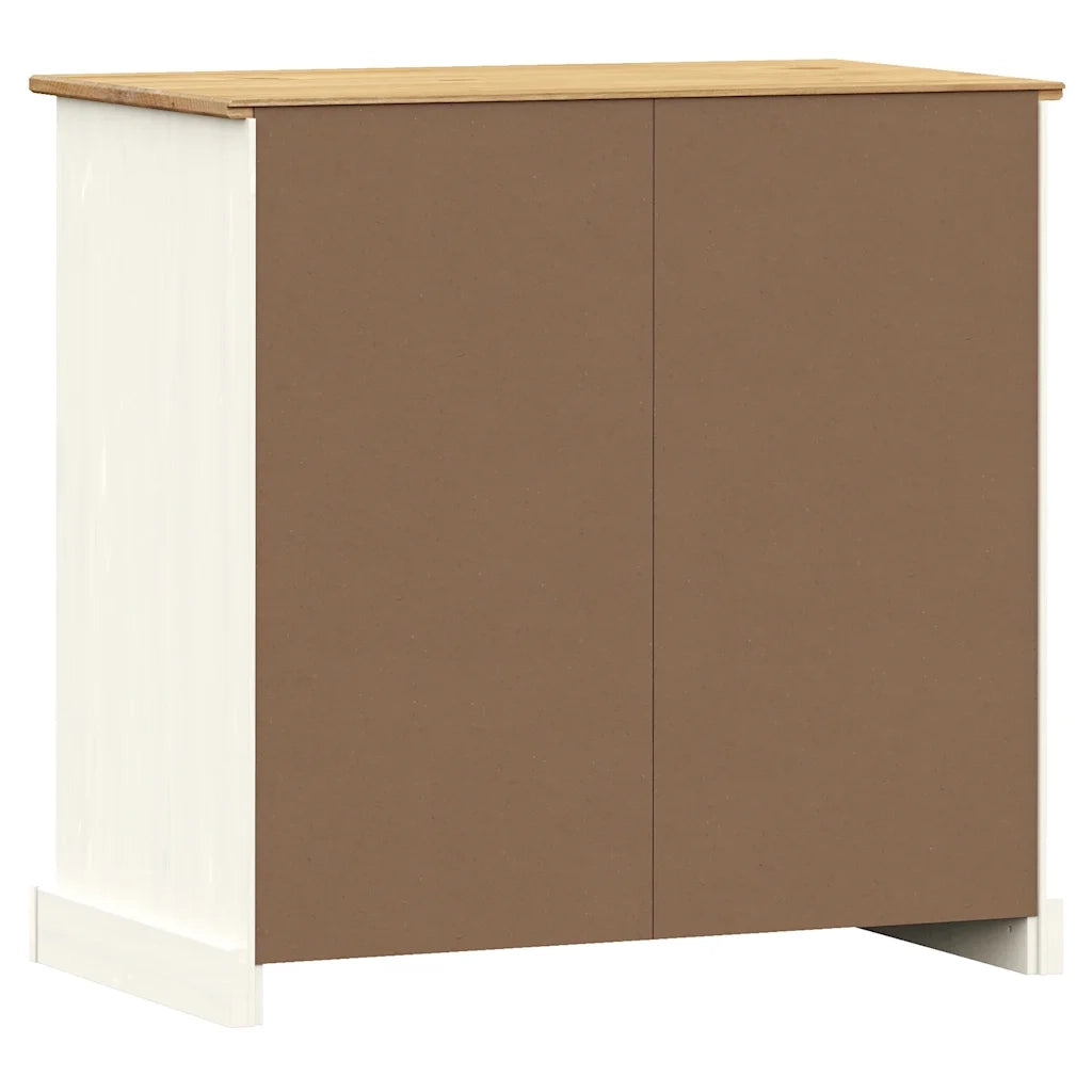 Credenza | Madia | Buffet da pranzo | Armadio da pranzo Cassetti VIGO Bianco 78x40x75 cm Legno Massello Pino