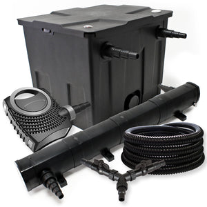Set Filtro 12000l Chiarificatore laghetto 72W Pompa NEO8000 70W Tubo 25m
