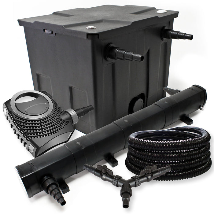 Set Filtro 12000l Chiarificatore laghetto 72W Pompa NEO8000 70W Tubo 25m