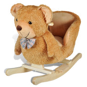 Sedia a dondolo/poltrona giocattolo per bambini tessuto marrone 0102024