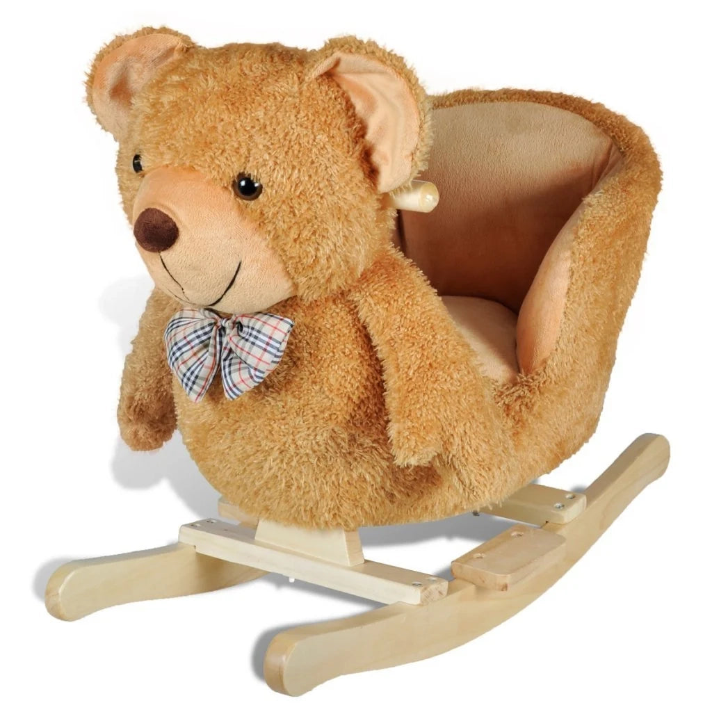 Sedia a dondolo/poltrona giocattolo per bambini tessuto marrone 0102024