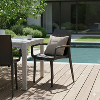 SEDIA IMPILABILE CON BRACCIOLI 'DUKE' Col. Antracite - PRO GARDEN