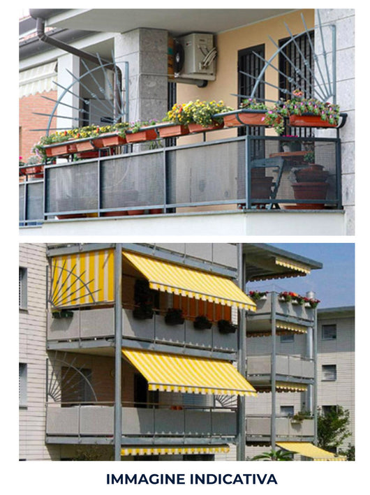 Barriera Antintrusione con Punte in Acciaio per Poggiolo Balcone o Terrazzo Marrone