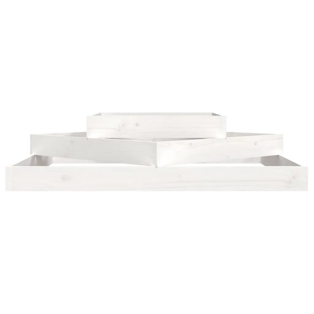 Fioriera Bianca 112x112x27 cm in Legno Massello di Pino 823886