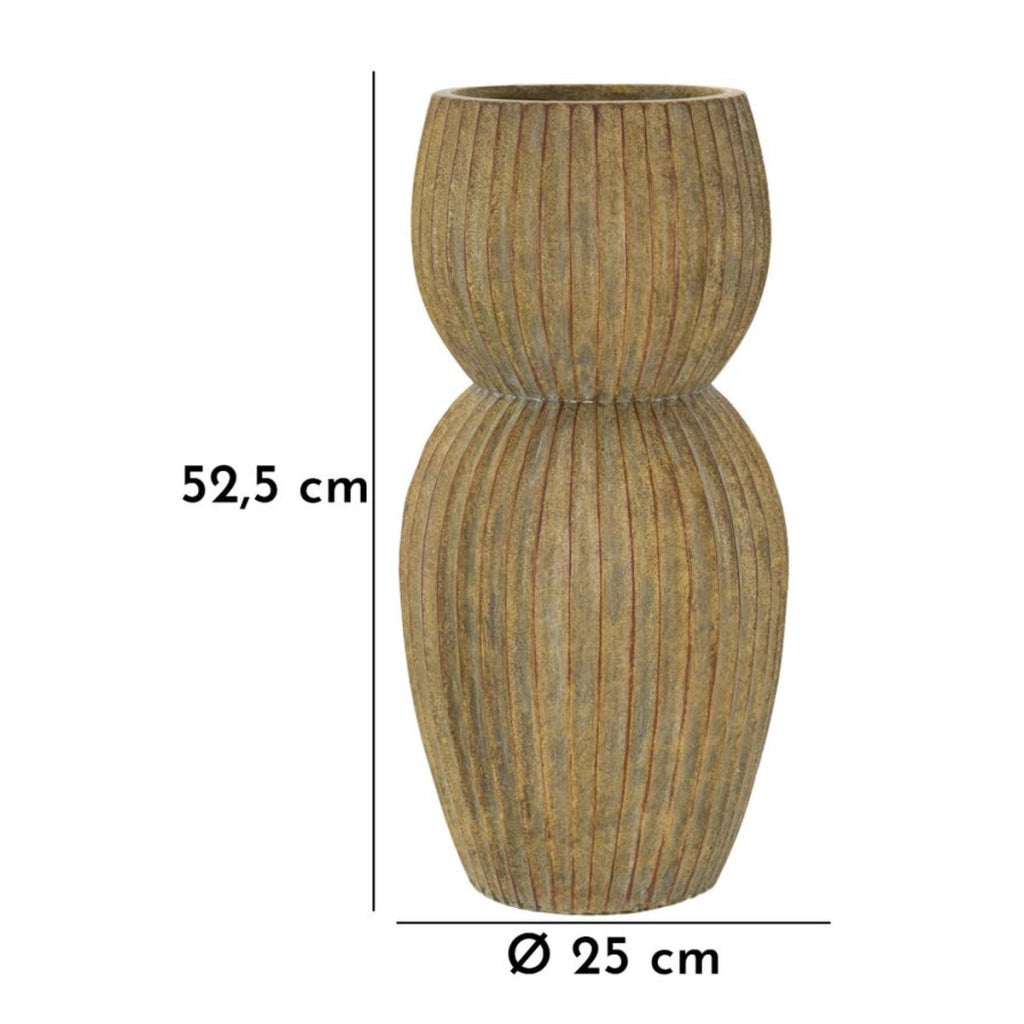 Vaso Decorativo VKH825, Verde, Poliresina, 25x25x52,5 cm