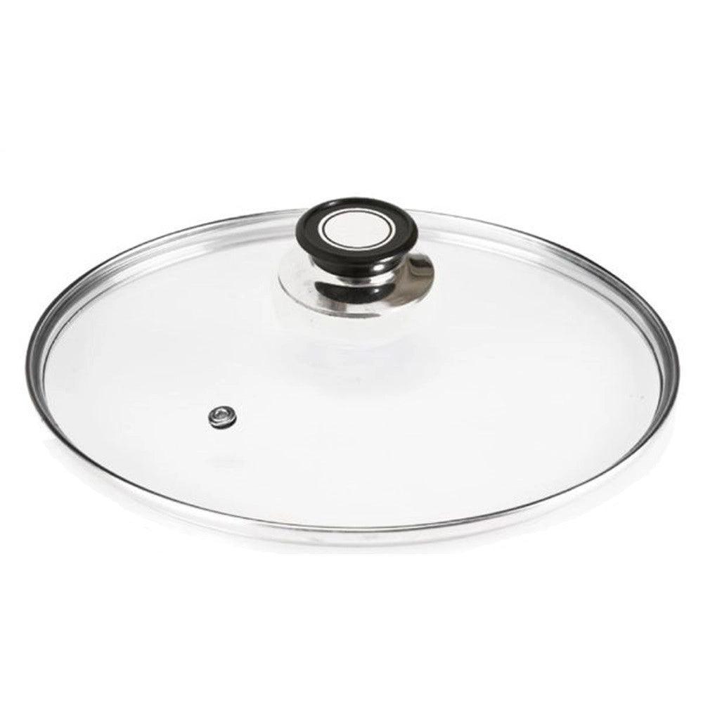 Trade Shop - Coperchio In Vetro Accessorio Per Padella Pentole Universale Con Foro Vapore ø18-26-30cm -