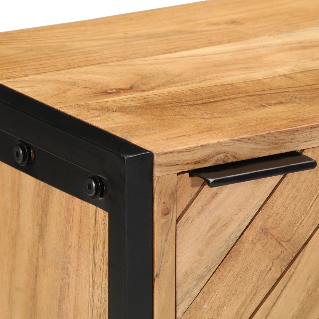 Comodino 40x30x50 cm in legno massello di acacia