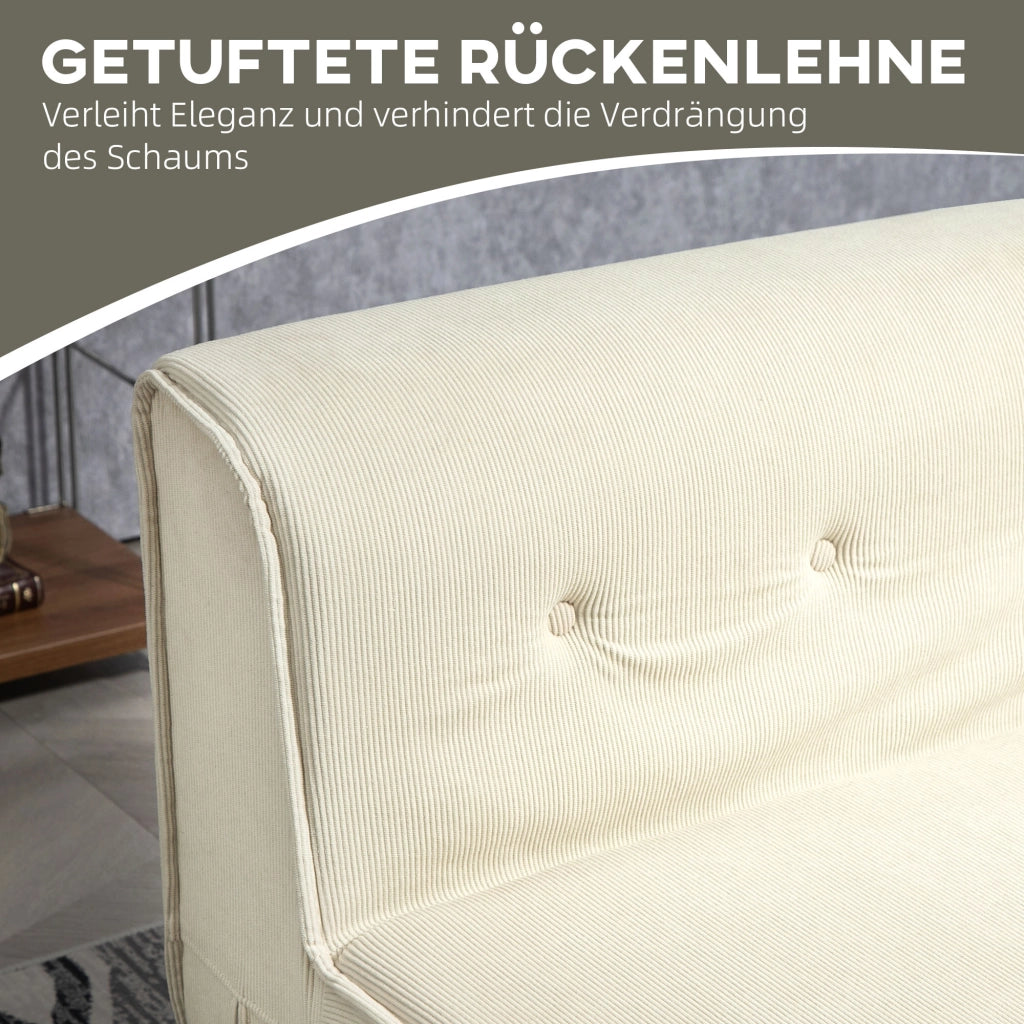Divano letto a due posti ¨C zephmum ¨C crema, tessuto, 73x100x65 cm