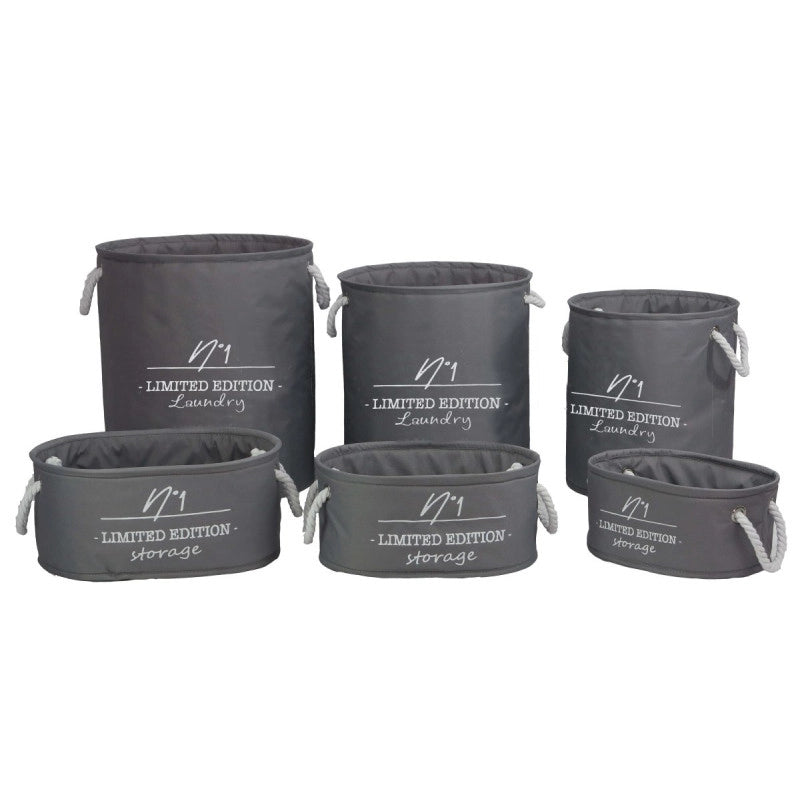 Set di 2 confezioni 6 Pz Portatutto Storage Limited Edition Grigio Scuro