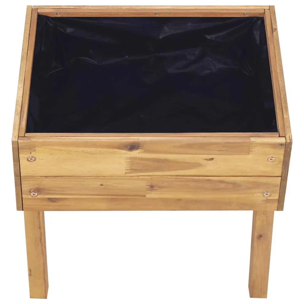 Fioriera rialzata 50 x 40 x 45 cm piante da giardino fiori legno massello di acacia 02_0000849