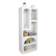 Credenza Arsenio, Buffet da soggiorno, Madia da salotto, Dispensa da cucina, 60x32h150 cm, Bianco