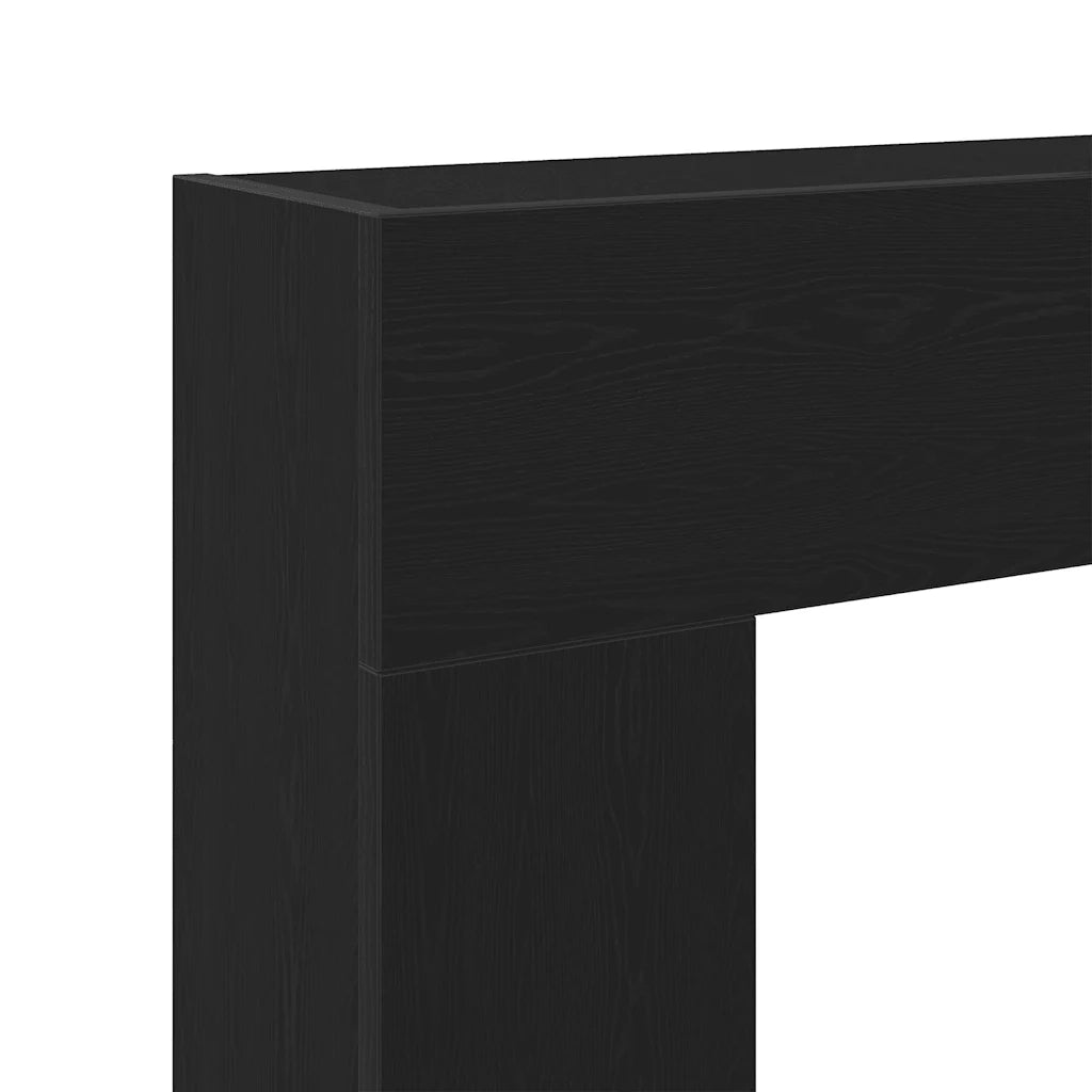 vidaXL Cornice per Camino Rovere Nero 81x18x82 cm in Truciolato