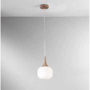 LAMPADARIO JAIPUR 1XE14 D.17X150CM LEGNO/BIANCO