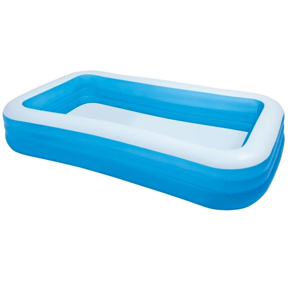 Trade Shop - Piscina Gonfiabile Rettangolare 305 X 183 X 56 Cm Giardino A 3 Anelli Family 54009 -
