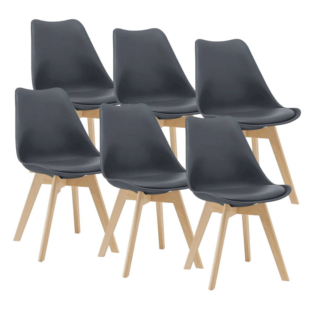 Set di 6 sedie da pranzo Fläten similpelle faggio grigio 03_0006780