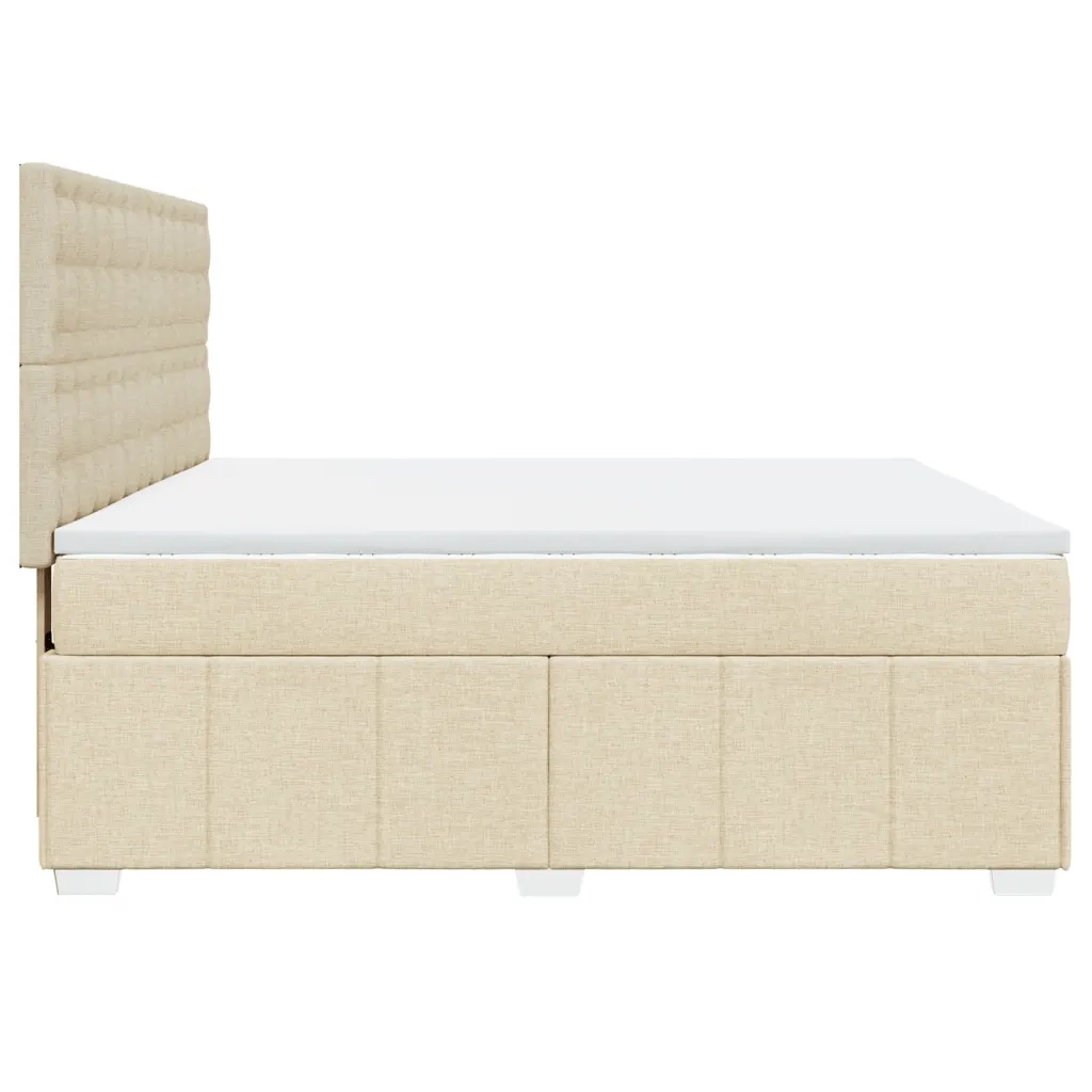 Giroletto a Molle con Materasso Crema 180x200 cm in Tessuto 3294066
