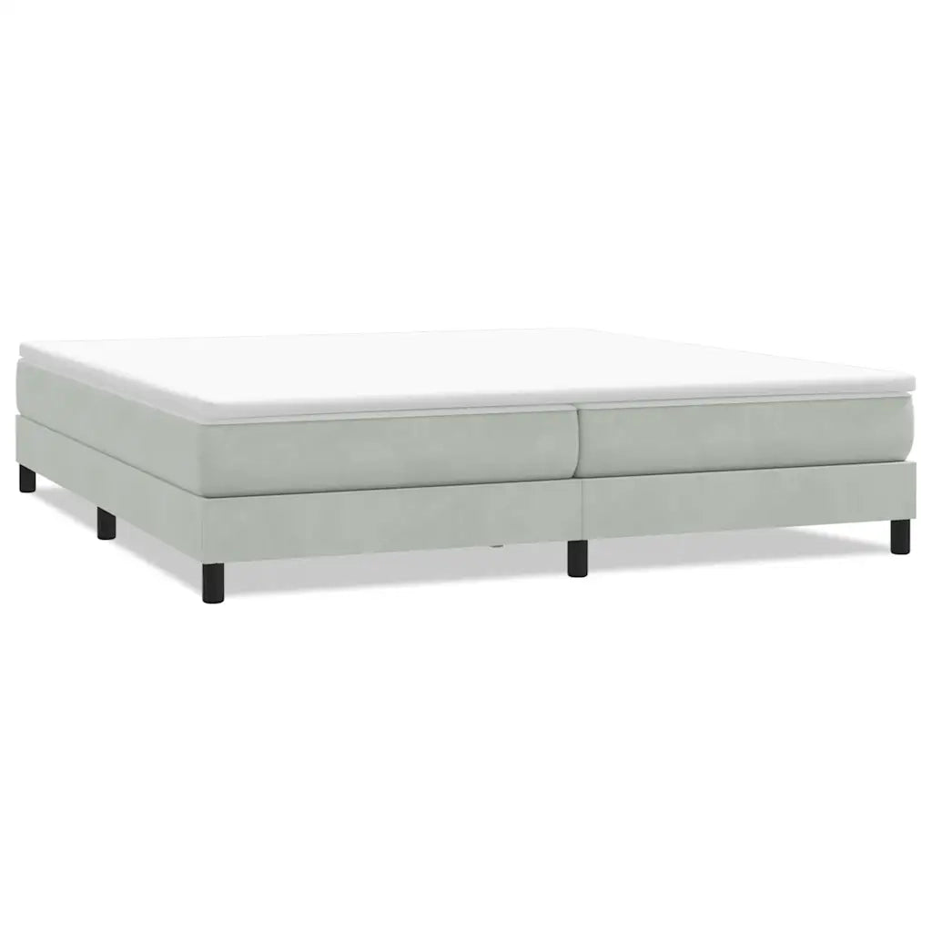 Letto a Molle senza Materasso Grigio Chiaro 200x220cm Velluto 3315891